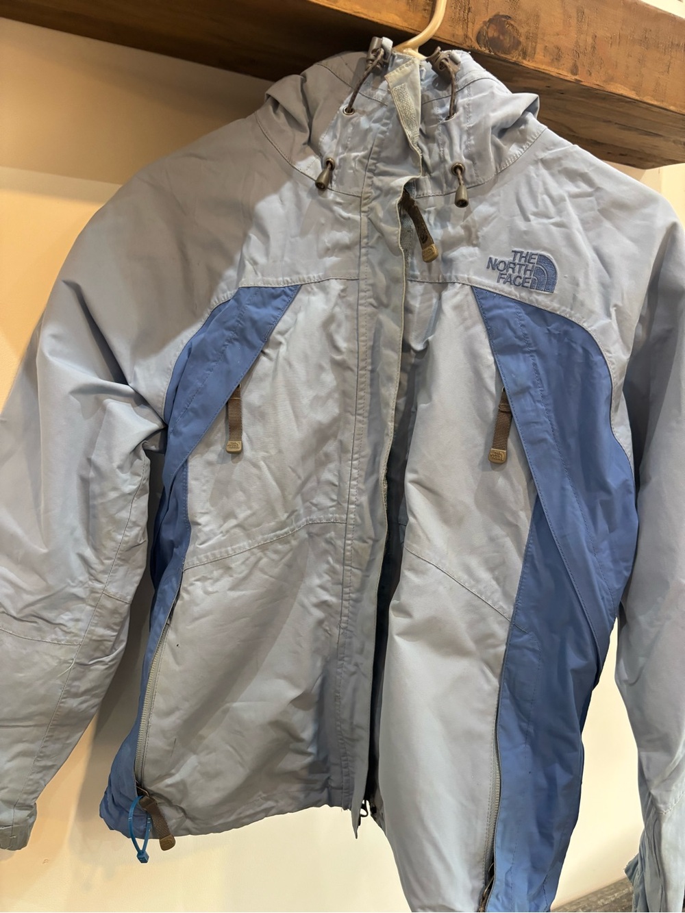 The North Face Pale Blue and Cornflower Blue Hooded Shell Jacket